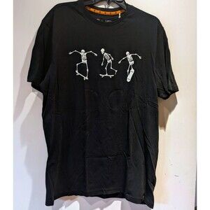 Skateboarding Skeletons Men's Black Free Planet T-shirt Size XL NEW Halloween
